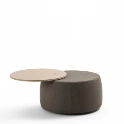 Verto Pouf e Tavolino da Caffè Rotondo Marrone