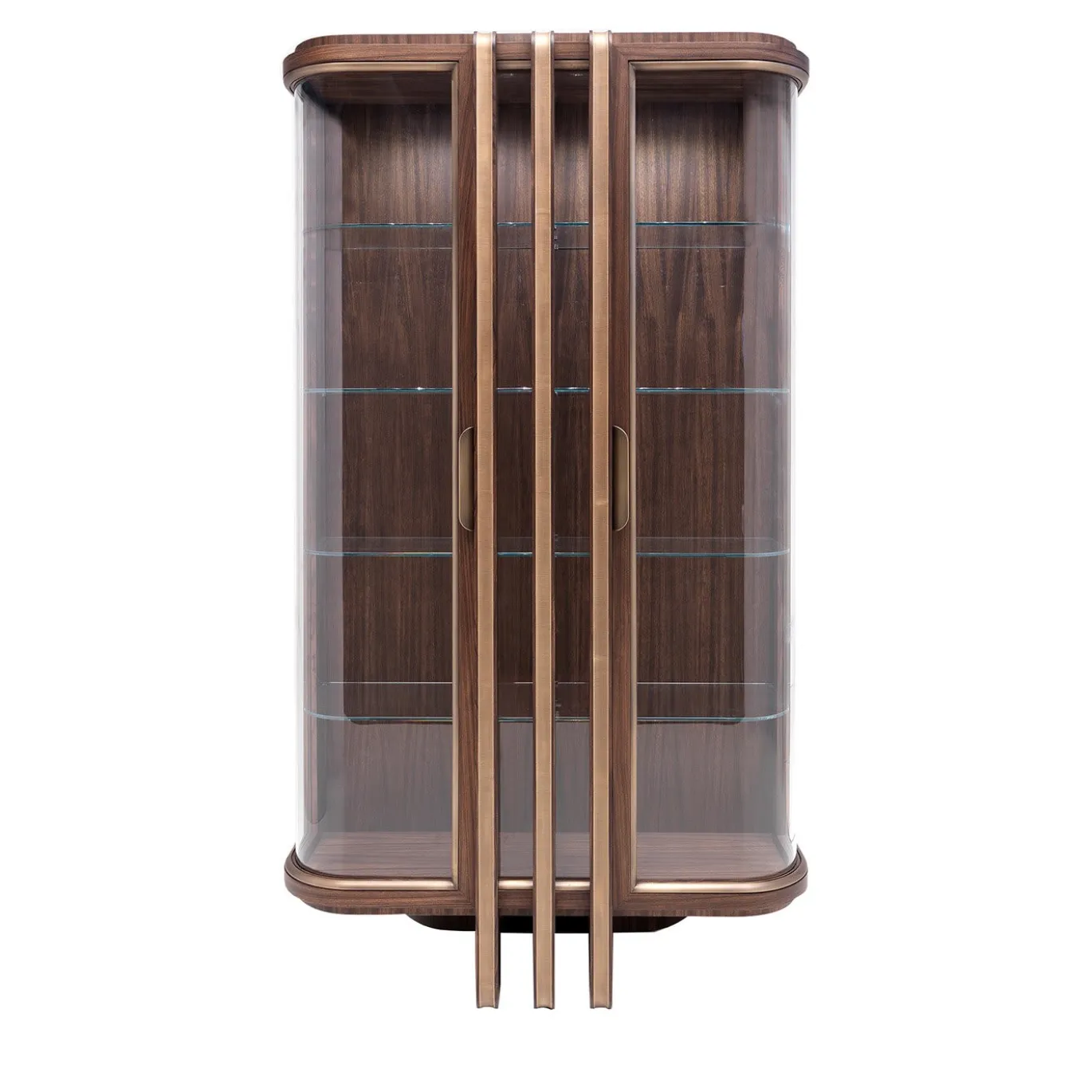 Vetrina a 2 porte in ottone e zebra