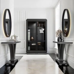 Vetrina in Legno di Ciliegio Nero con Luce Led
