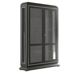Vetrina in Legno di Ciliegio Nero con Luce Led