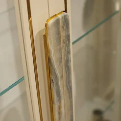 Vetrina Unique in Legno Capuccino Perlato e Vetro