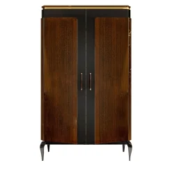 Victor, mobile bar a 2 porte di colore marrone
