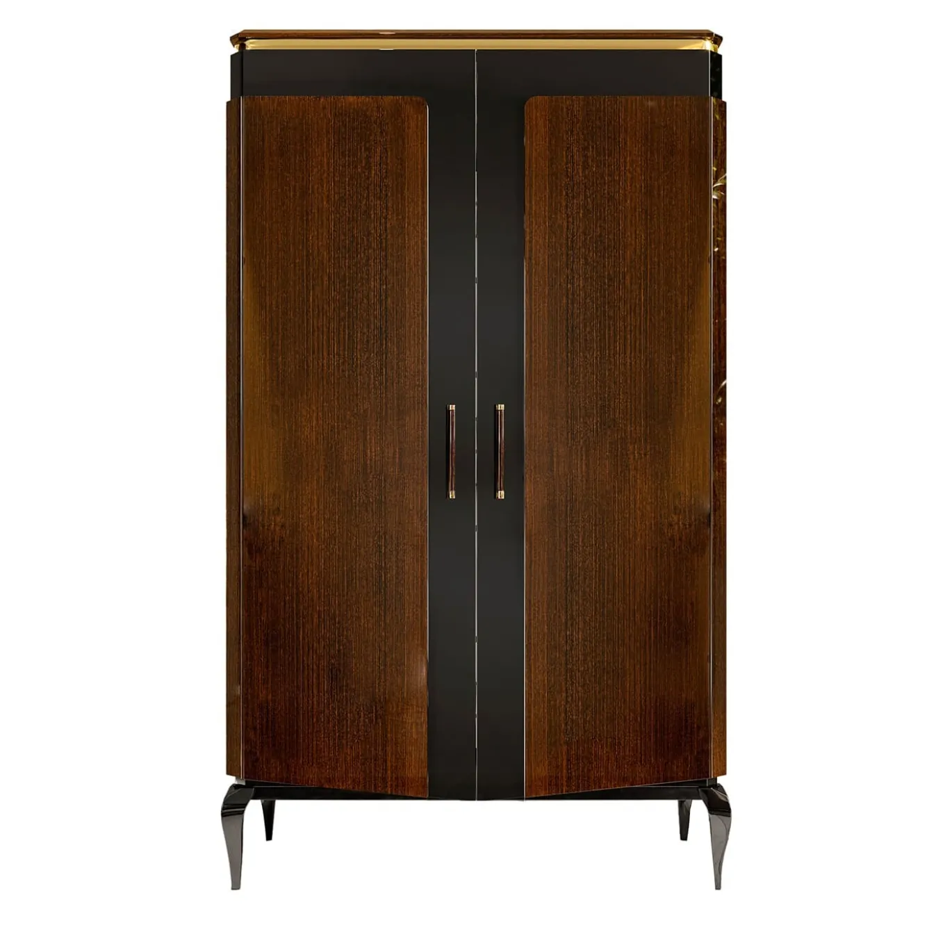 Victor, mobile bar a 2 porte di colore marrone