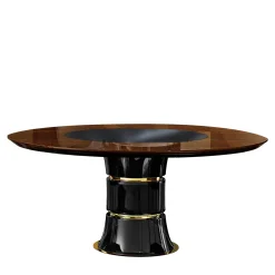 Victor Tavolo da pranzo rotondo marrone con Lazy Susan