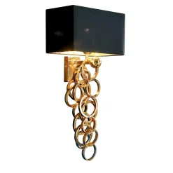 Z438 Lampada da parete in metallo con cerchi dorati