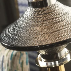 Z628 Lampada da terra in ottone e nichel